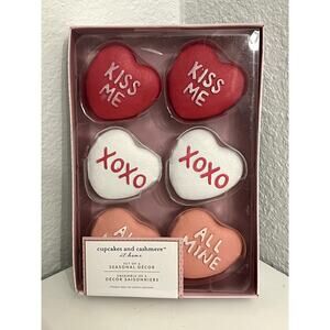 Cupcakes‎ and Cashmere Heart Decor Set 6 – XOXO Kiss Me All Mine NEW